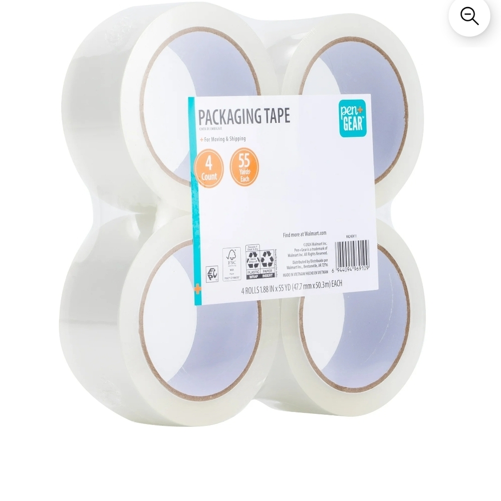 Restock. Pen + Gear Packaging Tape 4-Pack NIP